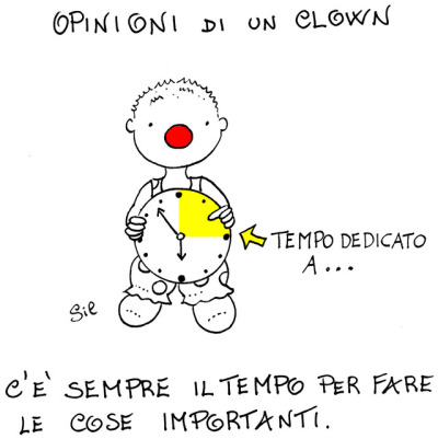 dedicare tempo per sorridere come un clown, dovremmo provarci tutti per le persone care, per farle sorridere nonostante i problemi che la vita ci pone