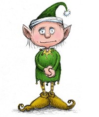 Elfo birichino pronto per il Natale